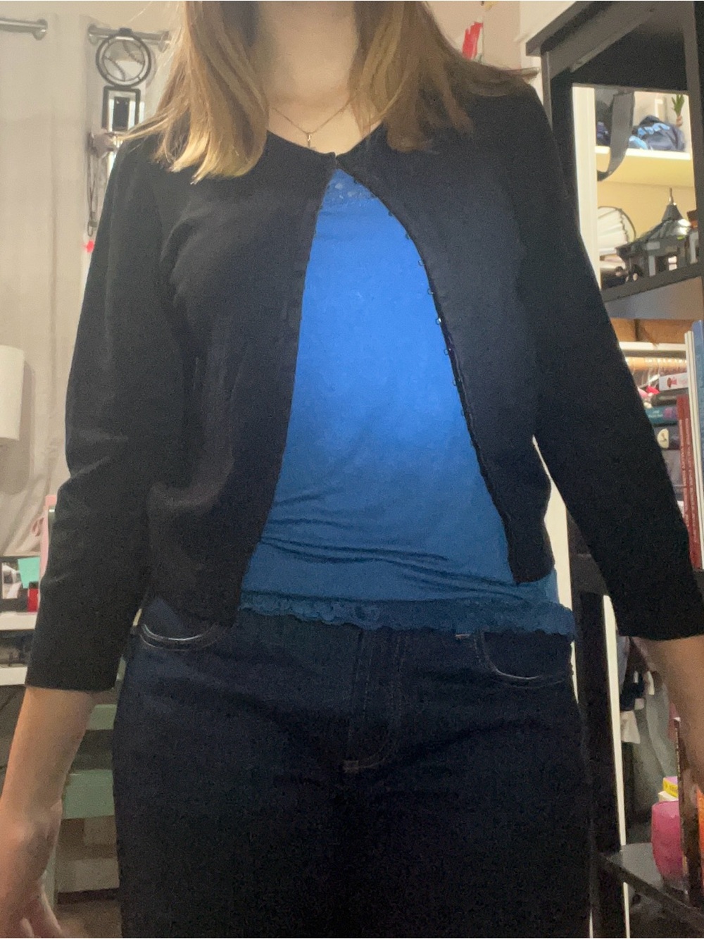 bebe Black Cropped Cardigan Blazer